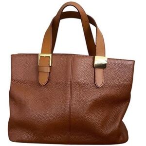 Burberrys London Brown leathered tote bag with gold tone hardware and Novacheck